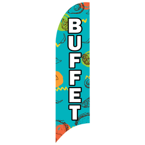 Bandera Publicitaria tipo pluma prediseñada - BUFFET