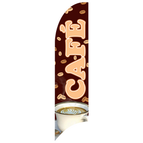 Bandera Publicitaria tipo pluma prediseñada - CAFE