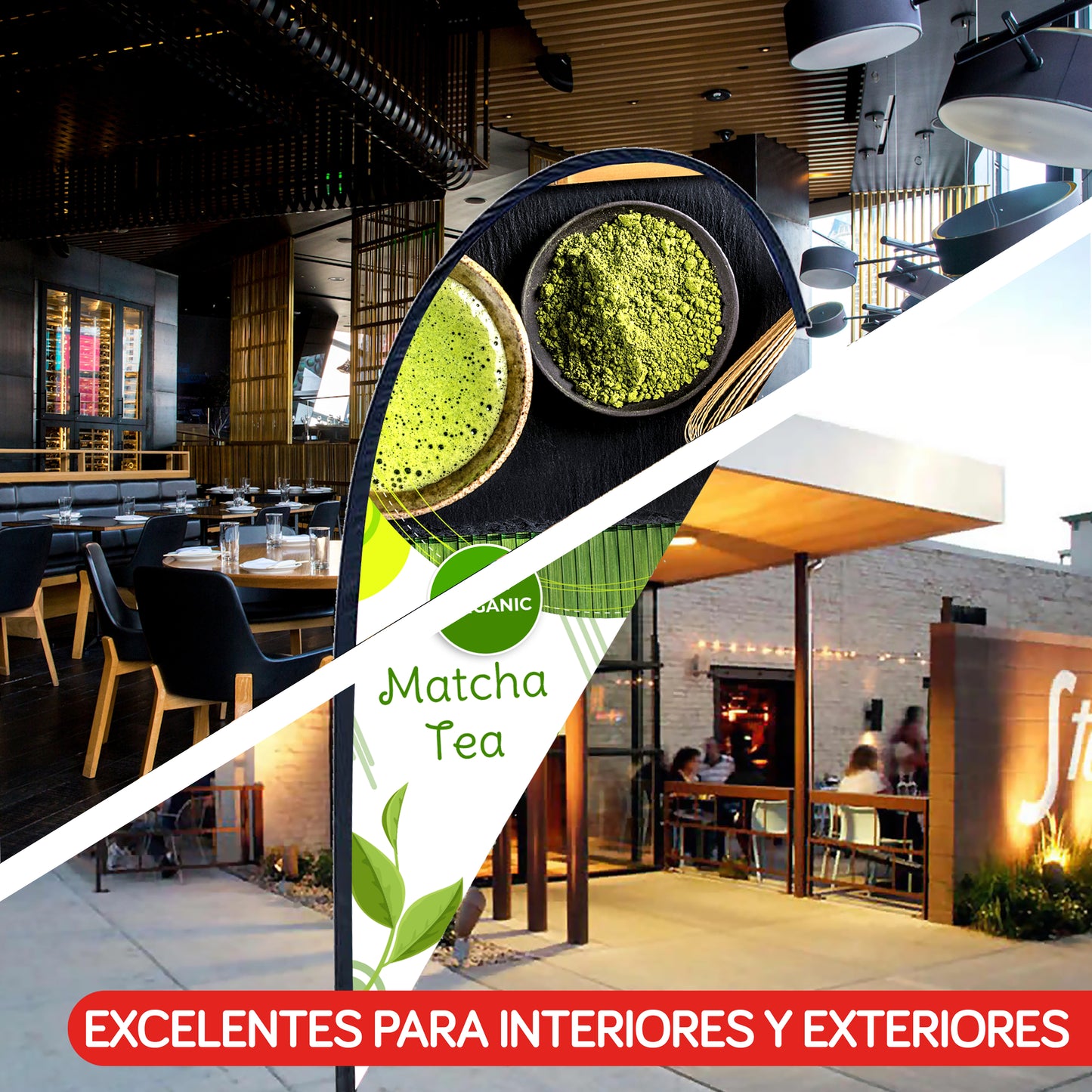 Bandera publicitaria tipo gota varias medidas