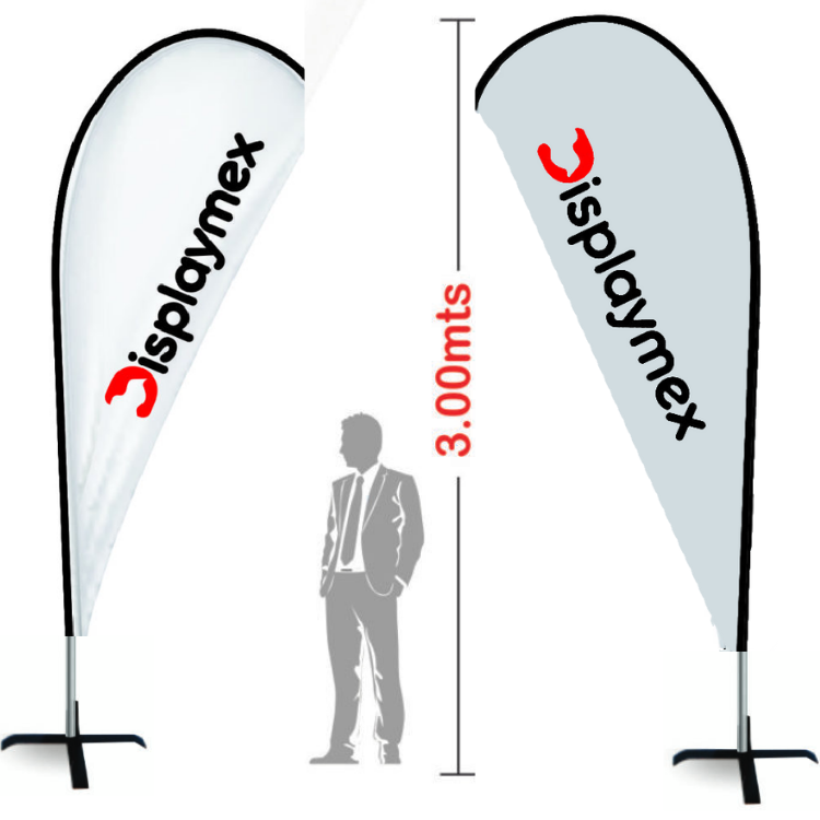 Bandera publicitaria tipo gota 2.00m altura