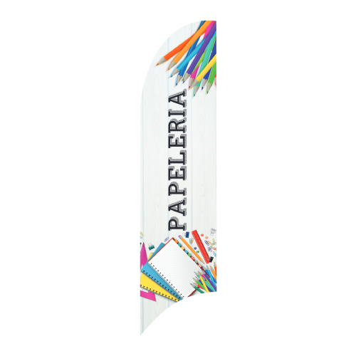 Bandera Publicitaria tipo pluma prediseñada - PAPELERIA