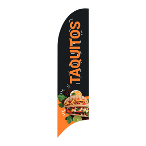 Bandera Publicitaria tipo pluma prediseñada - TAQUITOS