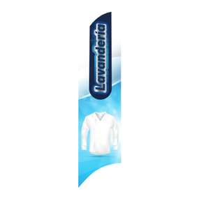 Bandera Publicitaria tipo pluma prediseñada - LAVANDERIA