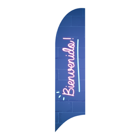 Bandera Publicitaria tipo pluma prediseñada - BIENVENIDO