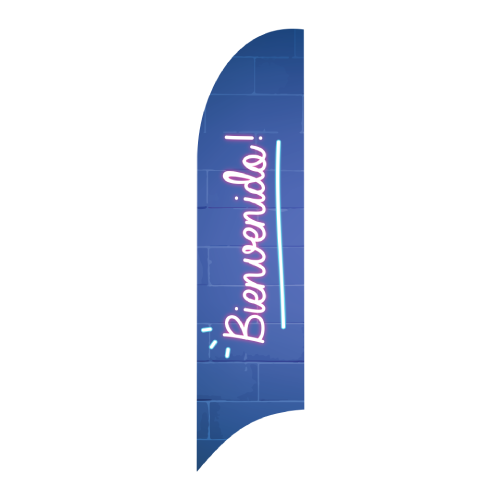 Bandera Publicitaria tipo pluma prediseñada - BIENVENIDO