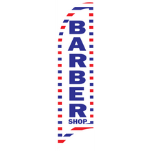 Cargar imagen en el visor de la galería, Bandera Publicitaria tipo pluma prediseñada - BARBER SHOP
