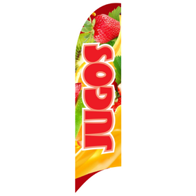 Bandera Publicitaria tipo pluma prediseñada - JUGOS