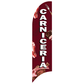 Bandera Publicitaria tipo pluma prediseñada - CARNICERIA