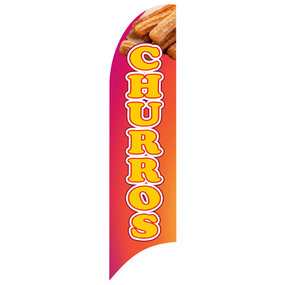 Bandera Publicitaria tipo pluma prediseñada - CHURROS