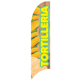 Bandera Publicitaria tipo pluma prediseñada - TORTILLERIA