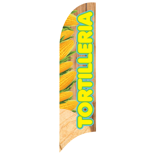 Bandera Publicitaria tipo pluma prediseñada - TORTILLERIA
