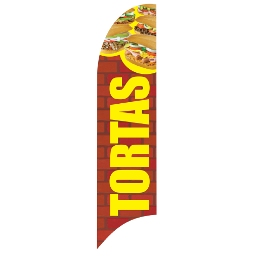 Bandera Publicitaria tipo pluma prediseñada - TORTAS
