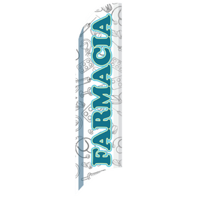 Bandera Publicitaria tipo pluma prediseñada - FARMACIA