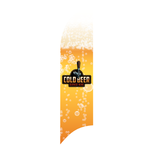 Bandera Publicitaria tipo pluma prediseñada - Cerveza Cold Beer