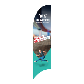 Bandera Publicitaria tipo pluma prediseñada - Kia Motors