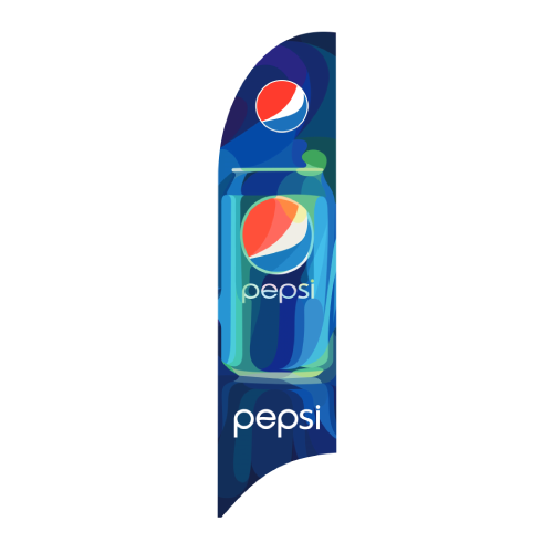 Bandera Publicitaria tipo pluma prediseñada - Pepsi