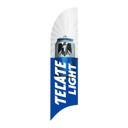 Bandera Publicitaria tipo pluma prediseñada - Tecate Light