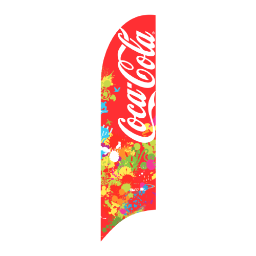 Bandera Publicitaria tipo pluma prediseñada - Coca Cola