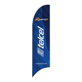 Bandera Publicitaria tipo pluma prediseñada - Telcel