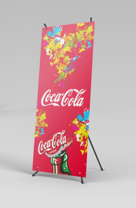 Banner Publicitario de 80 x 1.80 con estructura reforzada (X-BANNER)